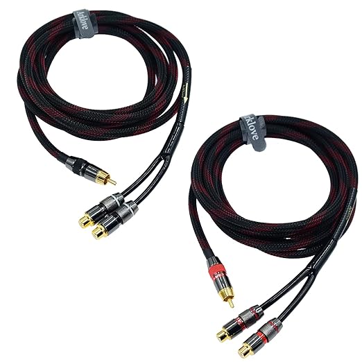 Arklove 5ft Shielded RCA Splitter Subwoofer Stereo Audio Video Cable 1 Male to by Arklove