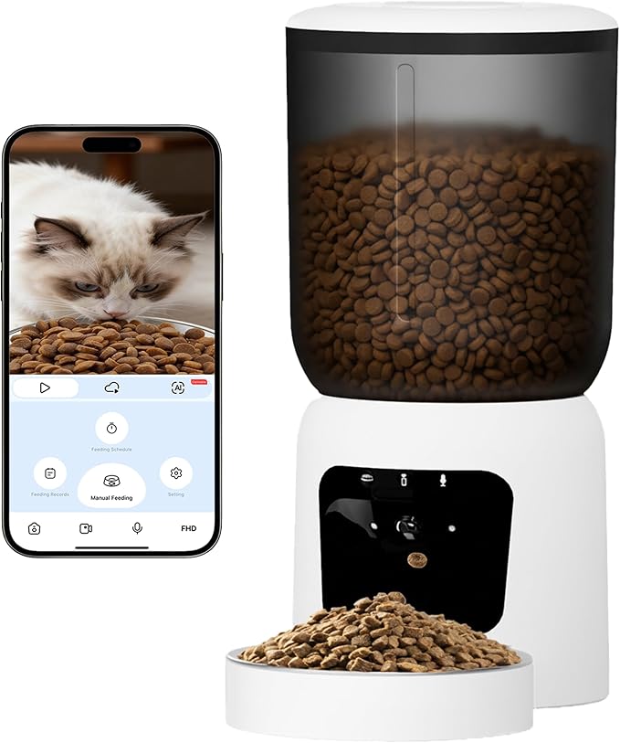 Automatic Cat Feeder with 2K Camera, 5G WiFi Smart Pet Food Dispenser by Stralith