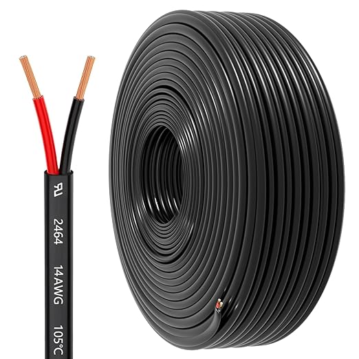 HONENCN 14 Gauge 2 Conductor Electrical Wire, 14 AWG 2.08mm Wire PVC Cord by HONENCN
