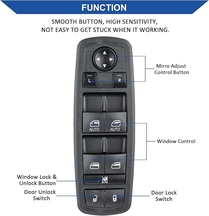 Obaee Master Power Window Switch Front Left Driver Side Compatible - Image 3