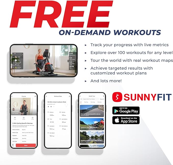 Sunny Health & Fitness Elite Recumbent Cross Trainer & Elliptical Machine - Image 2