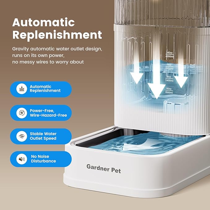 Gardner Pet 2.2 Gallon Automatic Dog Water Bowl Dispenser 8.5L Gravity Water - Image 4