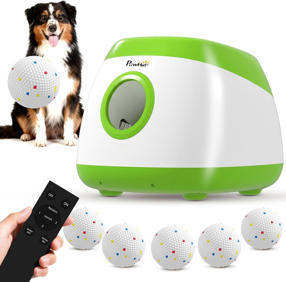 pawhut automatic dog ball launcher remote control for, main product view