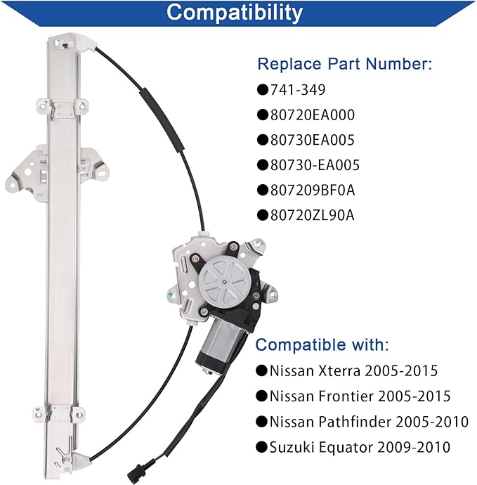 Obaee 741-349 Front Passenger Side Power Window Lift Regulator - Image 2