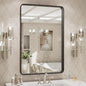 LOAAO 20X30 Inch Black Metal Framed Bathroom Mirror by LOAAO