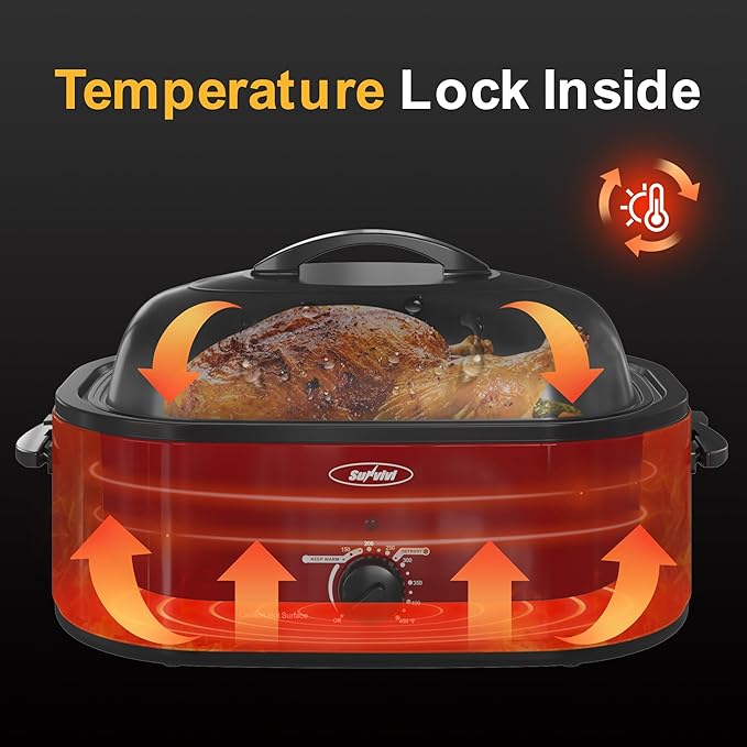 Sunvivi Roaster Oven with Self-Basting Lid, 18 Quart Electric Roaster with - Image 2