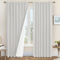 LAMIT 100% Blackout Linen Curtains 84 Inches Long, Linen Textured Living Room by LAMIT