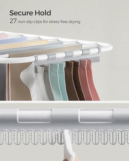 SONGMICS Clothes Drying Rack, Foldable 2-Level Laundry Drying Rack, - Image 4