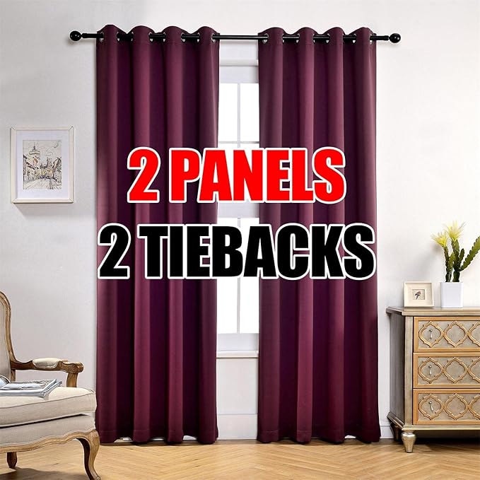 MIUCO Room Darkening Grommet Thermal Insulated Blackout Window Curtains Panels by MIUCO