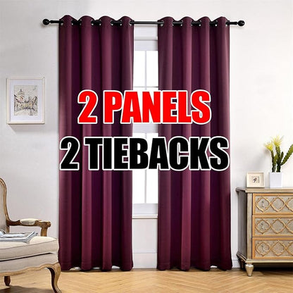 MIUCO Room Darkening Grommet Thermal Insulated Blackout Window Curtains Panels by MIUCO
