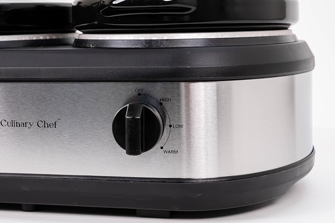 CULINARY CHEF, Triple Slow Cooker, Buffet Server 3 Pot, Food Warmer - Image 8