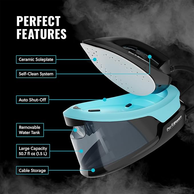 Pursteam Steam Station Max Ceramic Soleplate Steam Iron - Image 6