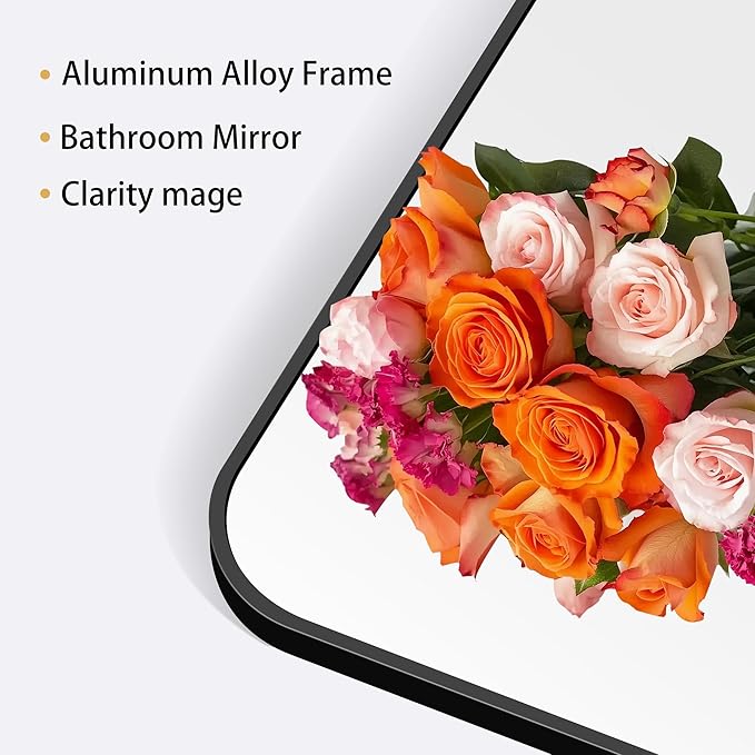 30" x 36"Bathroom Mirror, Matte Black Wall Mirror - Image 7