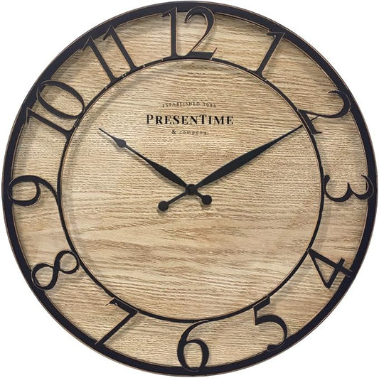 Presentime & Co 21" Farmhouse Series Wall Clock, Cottage Style, Vintage Design by Presentime