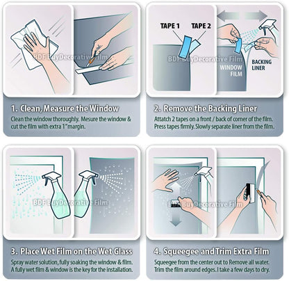 BDF 1PFR Static Cling Window Film Opaque Privacy Frosted - 36in X 22ft | Non-adhesive, Opaque Two-way Privacy