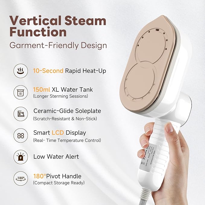 Travel Steamer, 1200W Portable Steamer - Image 2