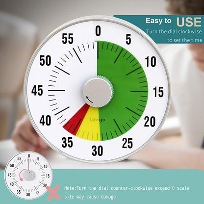 Lavigo Kitchen Timer, Countdown Visual Analog Timer, Quiet Counting, Low Loud - Image 3