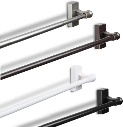 Rod Desyne 7/16 Inch Magnetic Curtain Rod, 28-48 Inch, Black