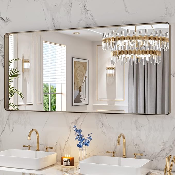 LOAAO 60”X28” Bronze Bathroom Mirrors by LOAAO