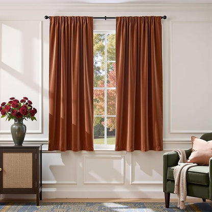 Lazzzy Velvet Blackout Curtains Thermal Insulated Room Window Drapes Super Soft by Lazzzy
