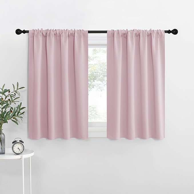 NICETOWN Blackout Curtains for RV Windows, Baby Pink, 2 Panels, Room Darkening by NICETOWN