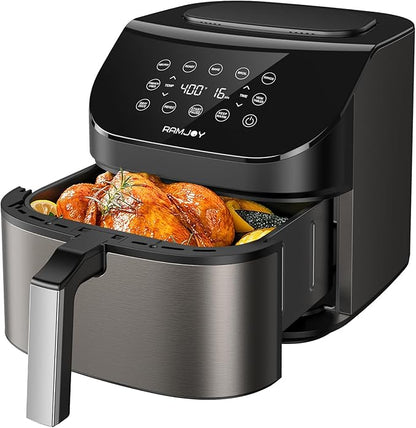Air Fryer 6.8 Quarts, 10-in-1 Functions, Air Fry, Large & Compact Air Fryers by RAMJOY