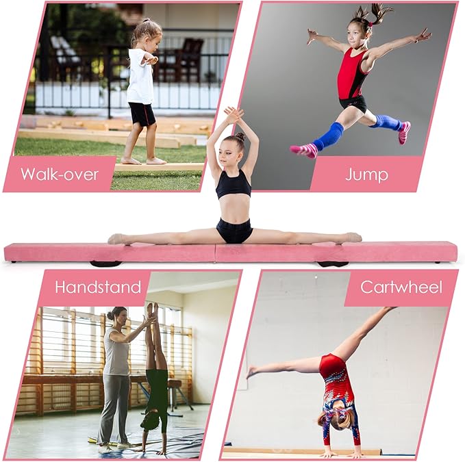 Giantex 7FT/8FT/9FT Balance Beam, Folding Gymnastics Beam w/Carry Handles - Image 7