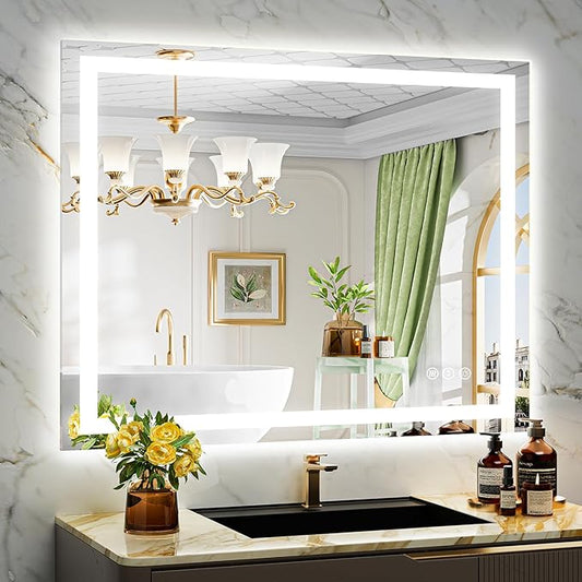 YEELAIT 44x36 Inch LED Bathroom Mirror by YEELAIT