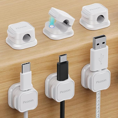 6 Pack Magnetic Cable Clip Organizer Cord Holder, Picozon Adhesive Cable by Picozon