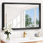 Bathroom Mirror, 42 x 30 Inch Brushed Black Rectangle Mirror, 0.6" Thickened by WelcometoCIVENO