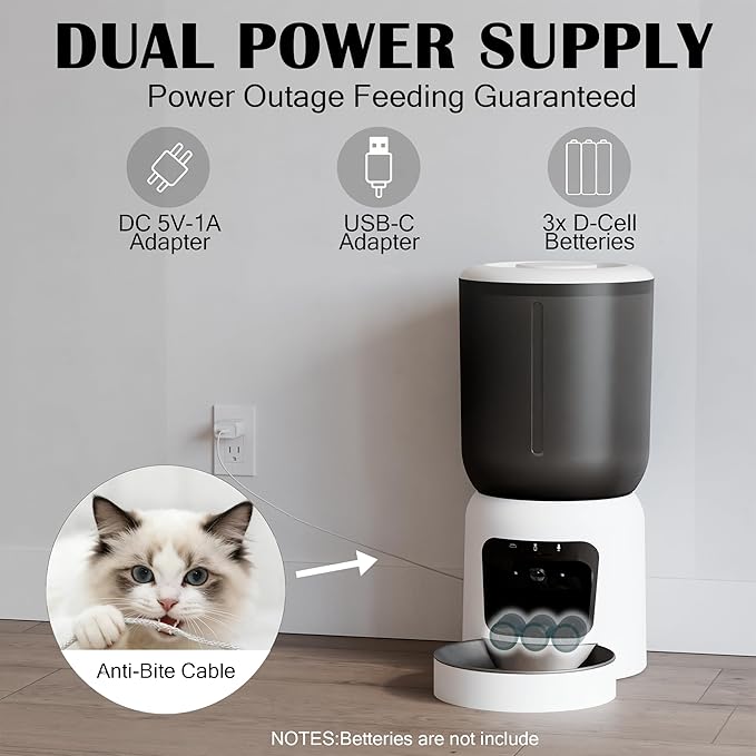 Automatic Cat Feeder with 2K Camera, 5G WiFi Smart Pet Food Dispenser - Image 3