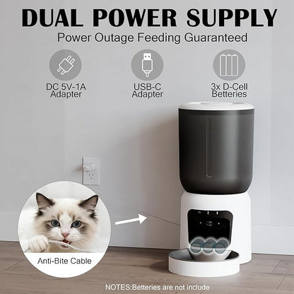 Automatic Cat Feeder with 2K Camera, 5G WiFi Smart Pet Food Dispenser - Image 3