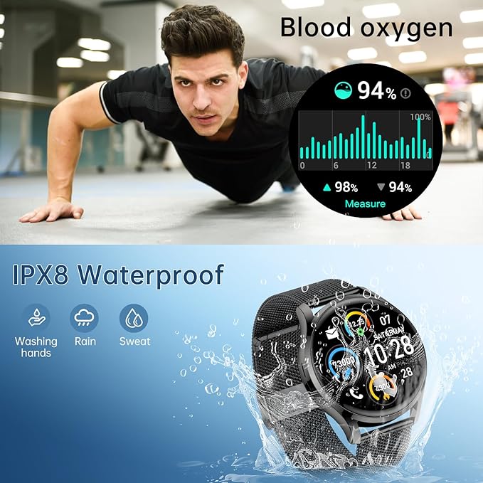Smart Watch for Men Women Fitness: Waterproof Make/Answer Call Smart Watches - Image 7