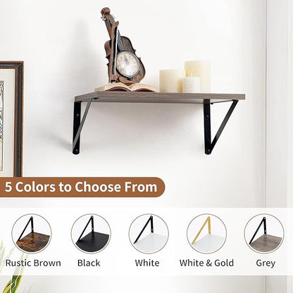 Axeman Deep Floating Shelves for Wall, 12 Inch Deep Floating Shelves Set of 2 - Image 7