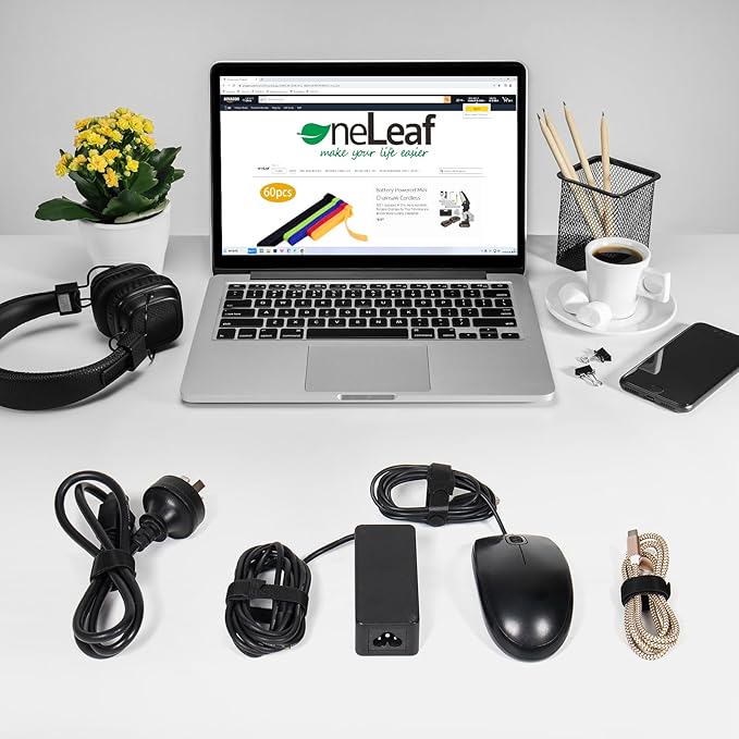 OneLeaf 110PCS Reusable Cable Ties, Adjustable 8-inch Cord Organizer Ties - Image 3