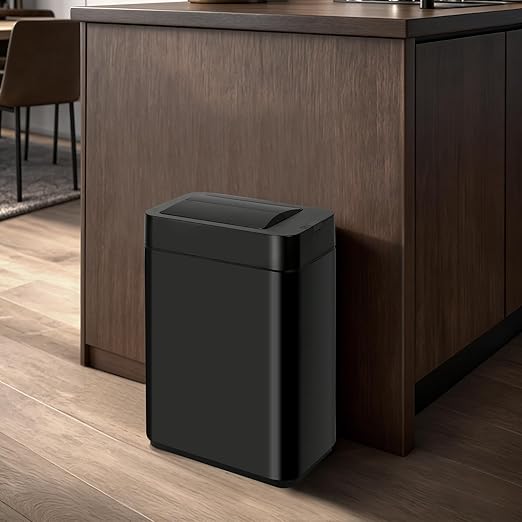 Sensor Trash Can with Butterfly Lid 2.6 Gallon Rectangular Automatic Garbage Can - Image 7