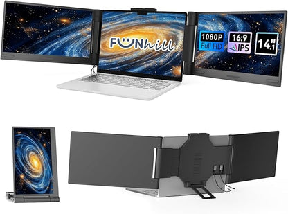 Laptop Screen Extender 14 inch Laptop Monitor Extender 1080P IPS, Triple by Unknown