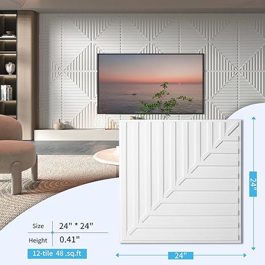 Art3d 12-Pack Drop Ceiling Tiles 2x2 FT, PVC 3D Textured Panels - Image 3