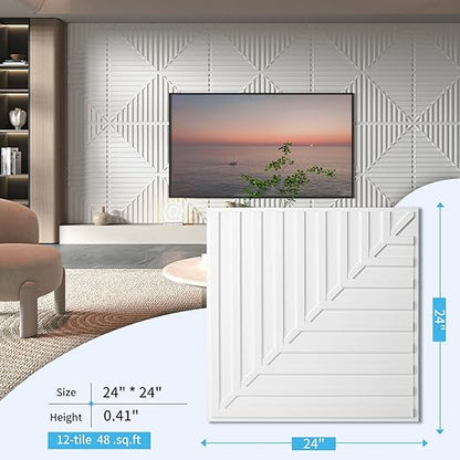 Art3d 12-Pack Drop Ceiling Tiles 2x2 FT, PVC 3D Textured Panels - Image 3