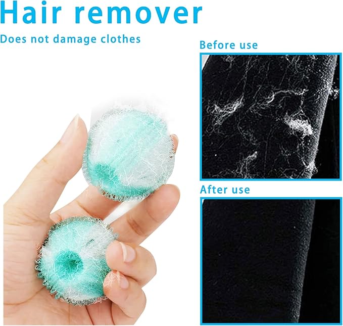 8PCS Pet Hair Remover and Laundry Ball Set, Reusable Dog Hair Remover - Image 4