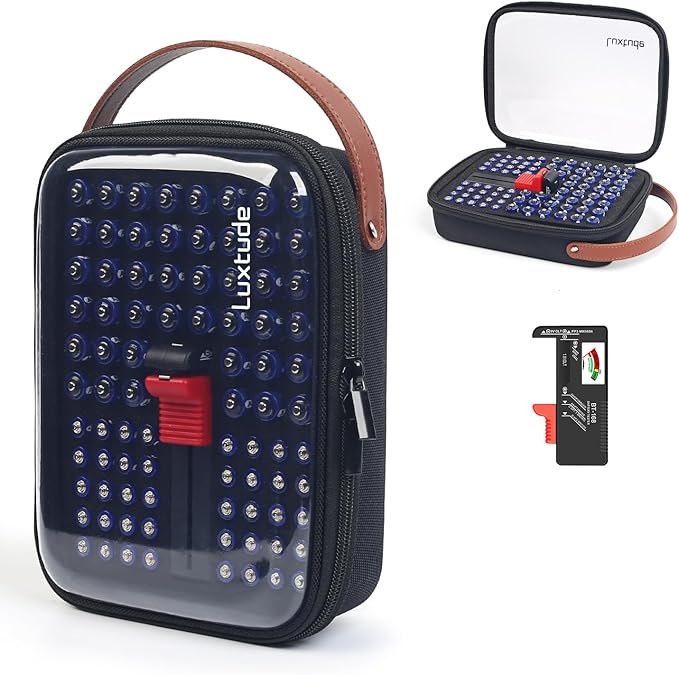 Luxtude Battery Storage Organizer, Batteries Holder Organizers by Luxtude