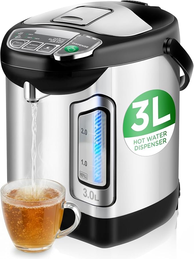 NutriChef Electric Water Boiler and Warmer - 3L/3.17 Qt Stainless Steel by NutriChef%E2%84%A2Kitchen