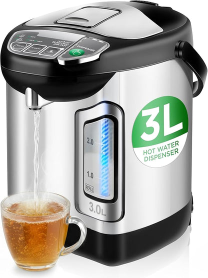 NutriChef Electric Water Boiler and Warmer - 3L/3.17 Qt Stainless Steel by NutriChef%E2%84%A2Kitchen