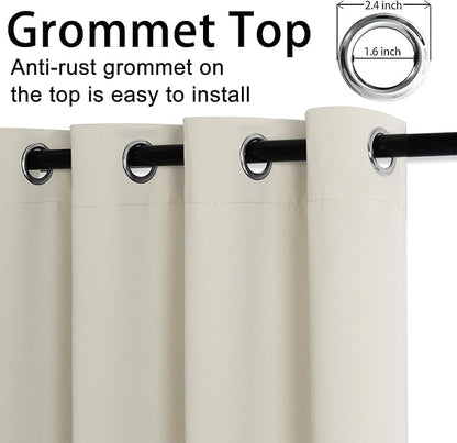 JIUZHEN Ivory Blackout Curtains - Image 5