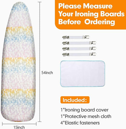 Ironing Board Cover and Pad, 15x54 Standard Size Thick Iron Padding, Scorch & - Image 6