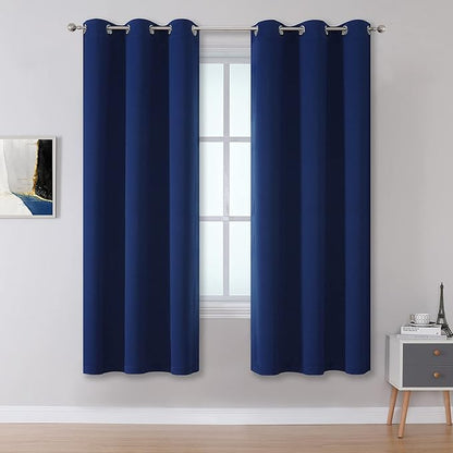 DUALIFE Navy Blue Kitchen Curtains by DUALIFE