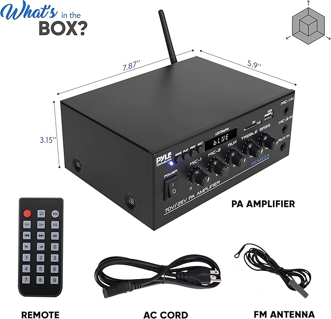 Pyle Compact Mini Home Power Amplifier - 40W Smart Small Audio Stereo Receiver - Image 7