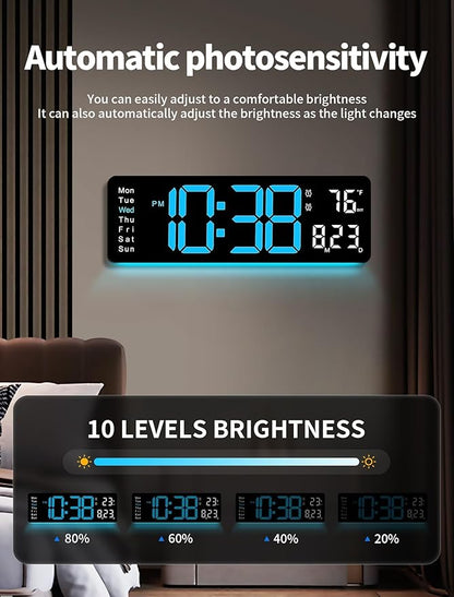 MASHI Digital Wall Clock, Auto-Dimming Wall Clock - Image 4