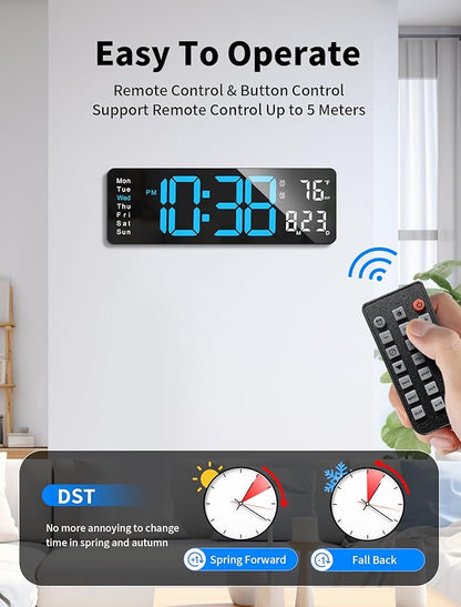 MASHI Digital Wall Clock, Auto-Dimming Wall Clock - Image 5