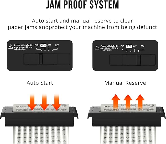 Small Paper Shredder for Home, 6 Sheet Strip Cut Paper Shredder Without Basket - Image 7